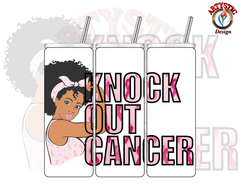 Knock Out Cancer with African American Rosie the Riveter Tumbler