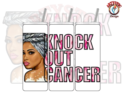 Knock Out Cancer with Lady with Headwrap Tumbler