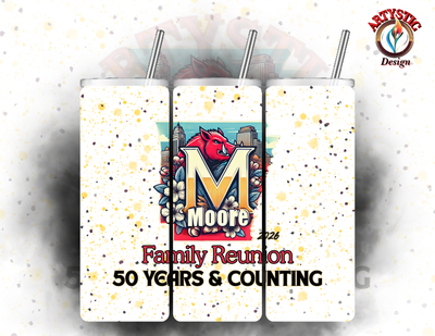 Moore Family Reunion 2026 – 20 oz Tumbler- 50 Years & Counting