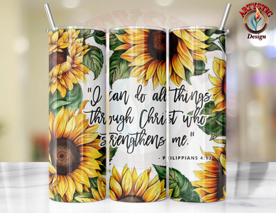 Bible Scripture Philippians 4:13 Tumbler