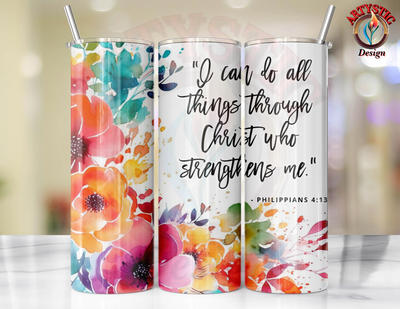 Bible Scripture Philippians 4:13 Tumbler