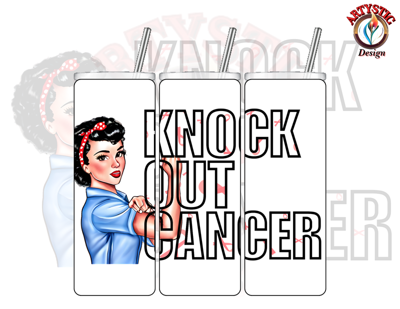 Knock Out Cancer with Rosie the Riveter Tumbler